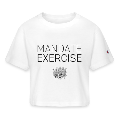 MANDATE EXERCISE LOTUS Champion Women’s Cropped T-Shirt - white