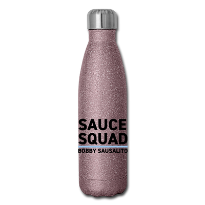 SAUCE SQUAD Insulated Stainless Steel Water Bottle - pink glitter