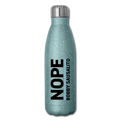 NOPE Insulated Stainless Steel Water Bottle - turquoise glitter