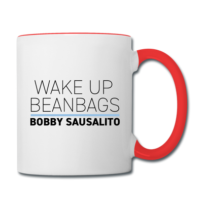 WAKE UP BEANBAGS Contrast Coffee Mug - white/red