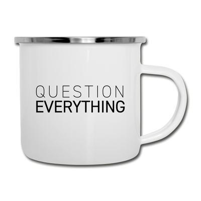 QUESTION EVERYTHING Camper Mug - white
