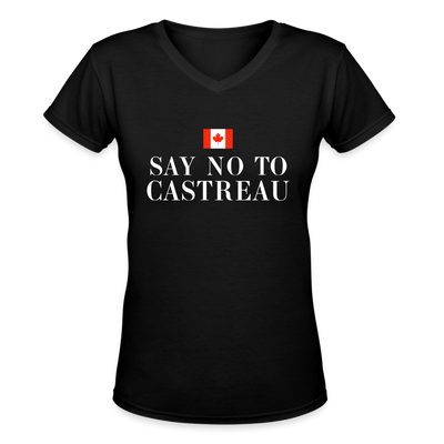 SAY NO TO CASTREAU Women's V-Neck T-Shirt - black