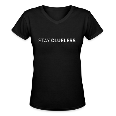 STAY CLUELESS Women's V-Neck T-Shirt - black