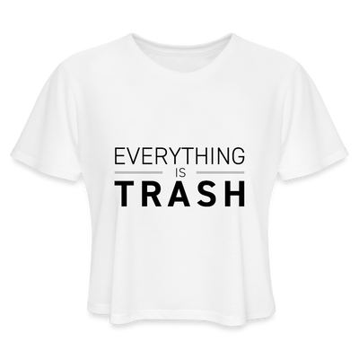 EVERYTHING IS TRASH Cropped T-Shirt - white