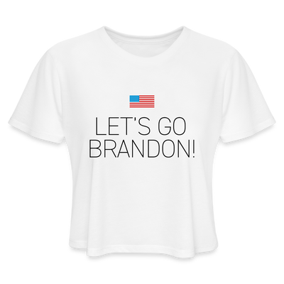 LET'S GO BRANDON Women's Cropped T-Shirt - white