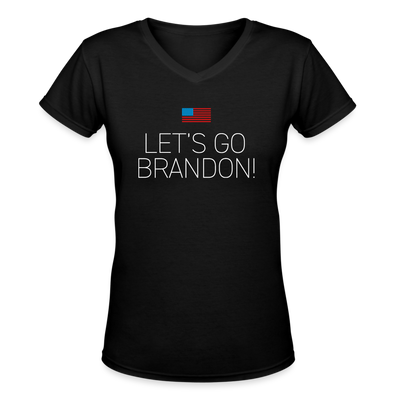 LET'S GO BRANDON Women's V-Neck T-Shirt - black