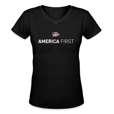 AMERICA FIRST Women's V-Neck T-Shirt - black