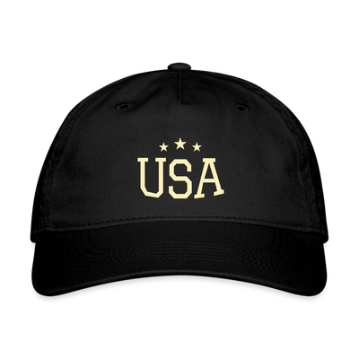USA STARS Organic Baseball Cap - black