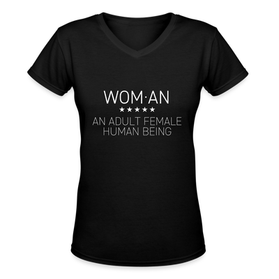 WHAT IS A WOMAN Women's V-Neck T-Shirt - black