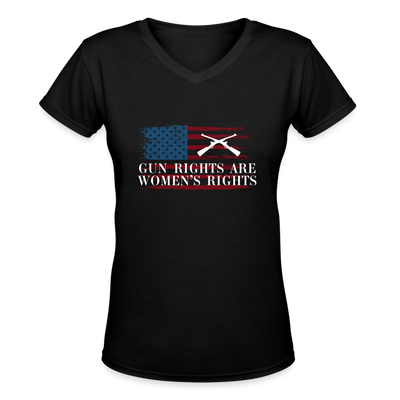 GUN RIGHTS ARE WOMEN'S RIGHTS Women's V-Neck T-Shirt - black