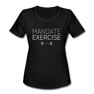 MANDATE EXERCISE Women's Moisture Wicking Performance T-Shirt - black