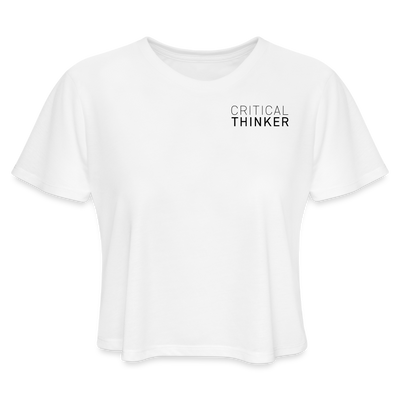 CRITICAL THINKER Women's Cropped T-Shirt - white