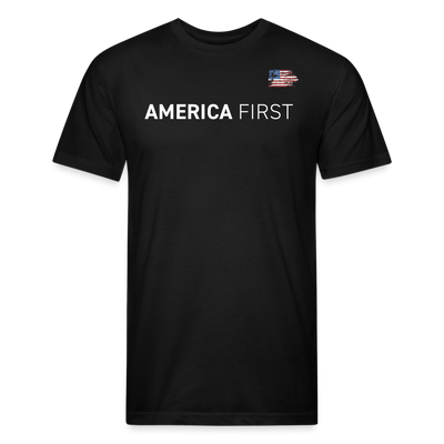 AMERICA FIRST Fitted Cotton/Poly T-Shirt - black