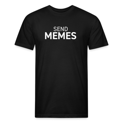 SEND MEMES Fitted Cotton/Poly T-Shirt - black