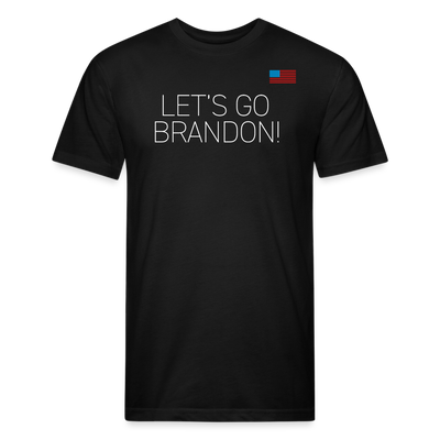 LET'S GO BRANDON Fitted Cotton/Poly T-Shirt - black